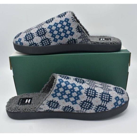 Toms Mens 13 Harbor Frost Grey Snowdon Repreve Two Tone Felt Slip On Slippers